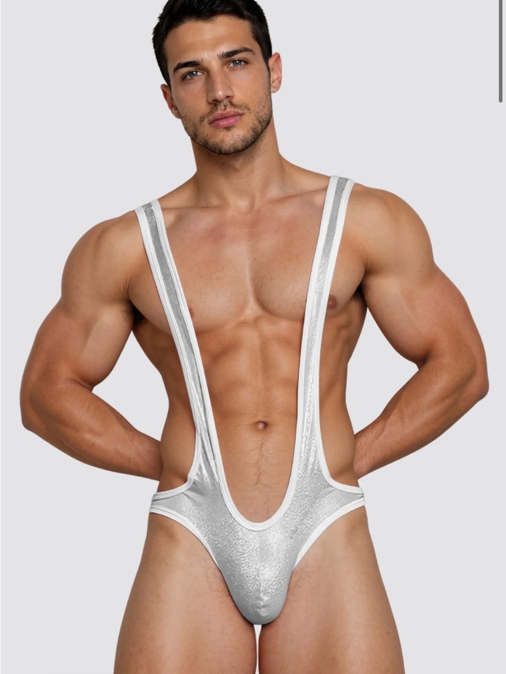 Men’s Tempting Edge Cutout
Bodysuit White Size Medium